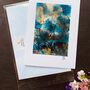 Sold Turquoise Gold Card With Hand Painted Artwork, thumbnail 1 of 8