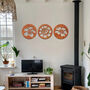 Set Of Three Round Flower Panels Metal Wall Art, thumbnail 9 of 11