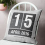 Special Date Flip Calendar Personalised Cushion, thumbnail 2 of 7