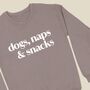 Dog, Naps And Snacks Sweatshirt, thumbnail 1 of 6