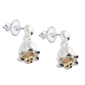 Lily Of The Valley Silver Drop Stud Earrings, 3 of 5