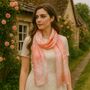 100% Mulberry Silk Scarf, Peach Marbling, thumbnail 2 of 6