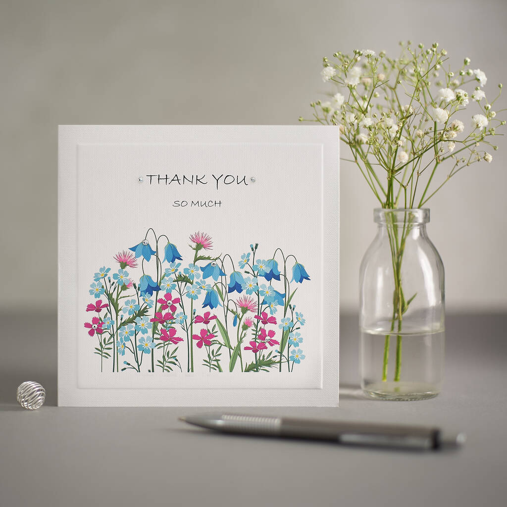 Handmade Floral 'Thank You' Card