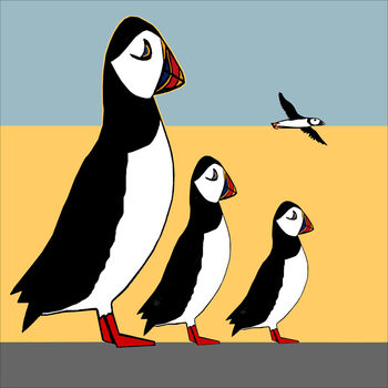 'Puffin Family' Fine Art Giclee Print, 3 of 3