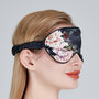 Silk Pillowcase And Eye Mask Giftbox Sleep Mask And Pillow Case Black Floral 100% Pure Soft Mulberry Silk Luxury Travel Gift Set, thumbnail 4 of 12