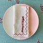 Set Of Six Embroidered Festive Phrase Napkins, thumbnail 9 of 12