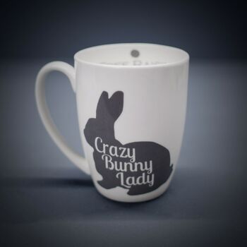Crazy Bunny Lady Bone China Mug Free Personalisation, 2 of 4