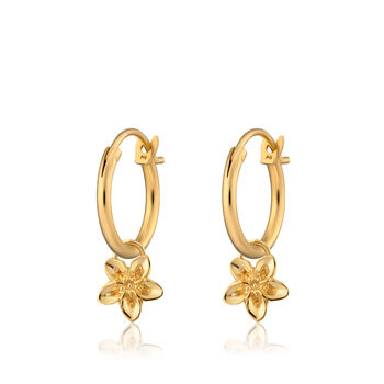 Forget Me Not Flower Charm Hoop Earrings, Sterling Silver Or Gold Plated, 6 of 7