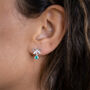 Sterling Silver Bow Birthstone Earrings, thumbnail 3 of 9