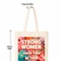 Strong Women Cotton Tote Bag, thumbnail 2 of 3