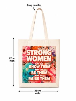 Strong Women Cotton Tote Bag, 2 of 3