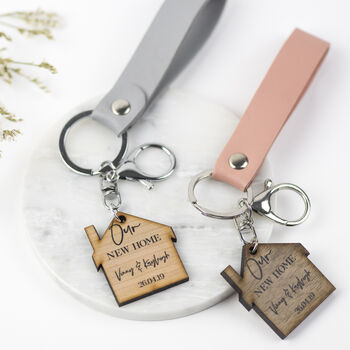 Personalised His And Hers New Home Keyring Gift Set, 2 of 10