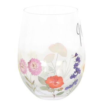 Mum Wildflower Stemless Wine Glass, 3 of 4