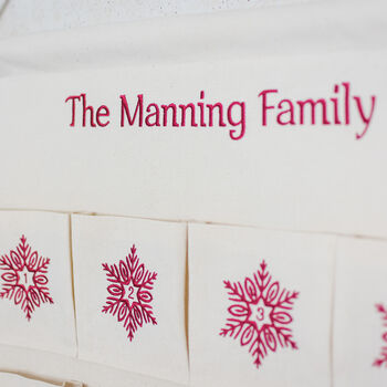 Personalised Embroidered Fabric Advent Calendar, 6 of 10