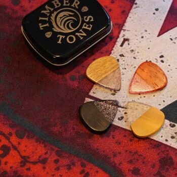 Sand Storm Timber And Resin Guitar Picks In A Gift Tin, 3 of 12