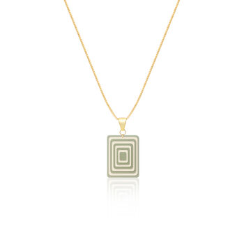 Matching Earrings And Necklace | Green And Cream | Rectangle Set, 4 of 10