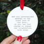 Personalised Christmas Bunny And Robin Decoration, thumbnail 2 of 3