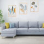 Subtle Soft Shades Of Blue And Gold Wall Art Decor, thumbnail 9 of 11