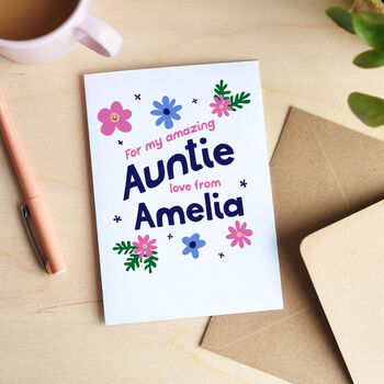 Personalised Female Relation Card Auntie, Nana, Mum Etc, 3 of 3