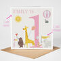 Safari Parade Personalised 1st Birthday Card, thumbnail 2 of 5