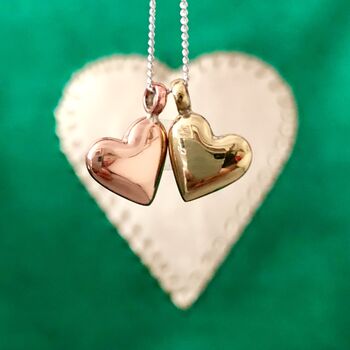 Double Heart Necklace With Gold Colour Hearts, 4 of 8