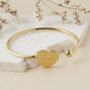 Personalised Initials Gold Plated Heart Bangle Bracelet, thumbnail 2 of 5