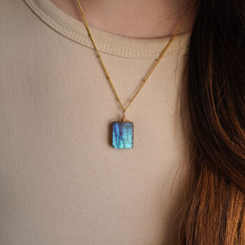 Raw Labradorite Crystal Necklace, 4 of 12