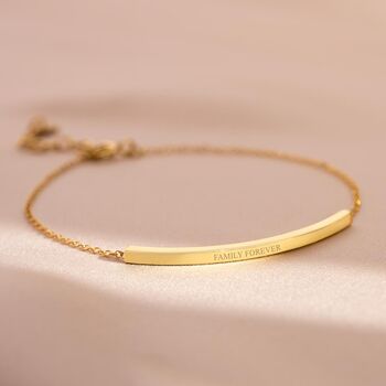 Curved Skinny Bar Personalised Message Bracelet, 4 of 12
