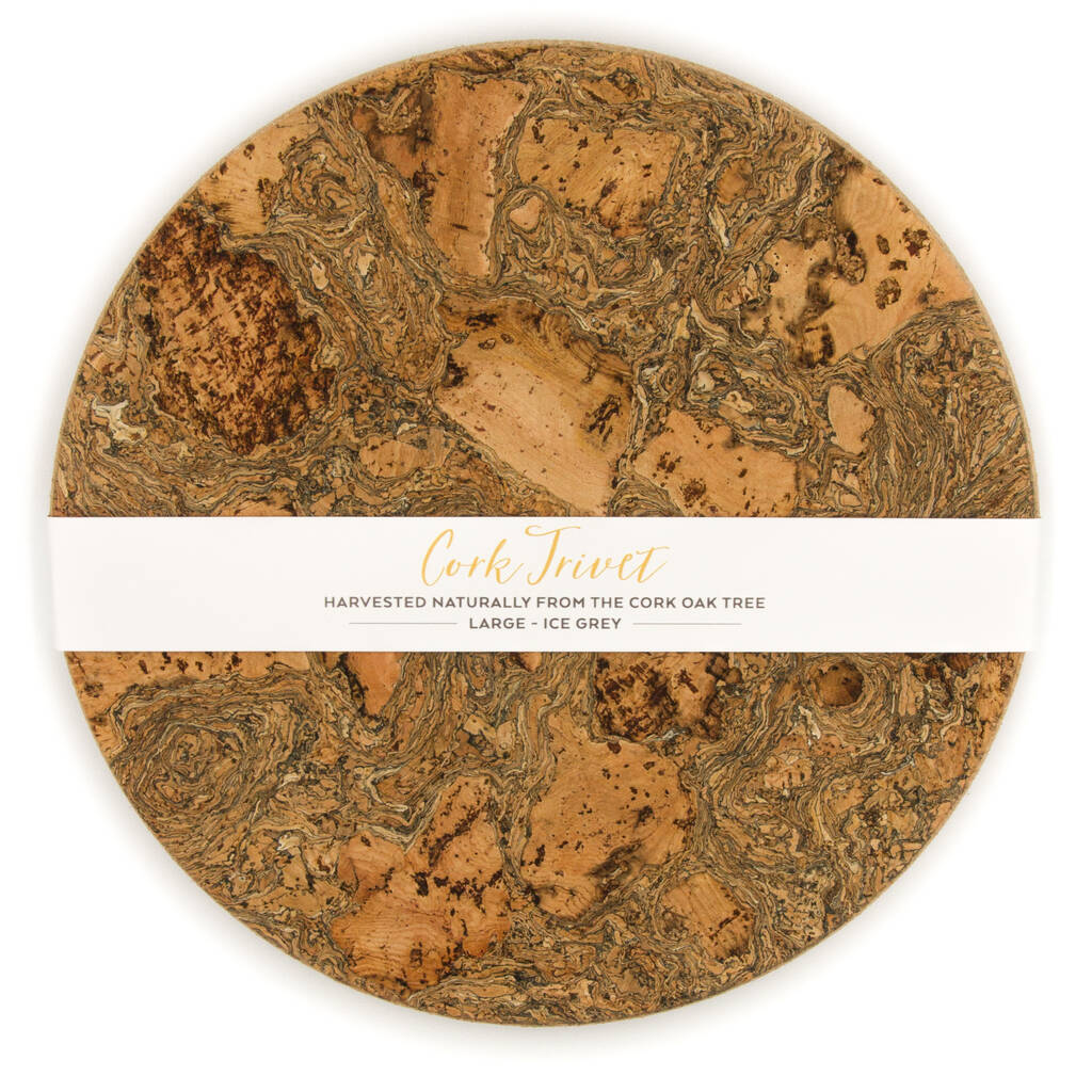 round marbled cork trivet by liga