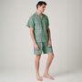 Men's 'Green Flash' Stripe Crisp Cotton Short Pyjama Set, thumbnail 2 of 4