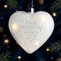 Personalised First Christmas LED Glass Heart, thumbnail 3 of 4