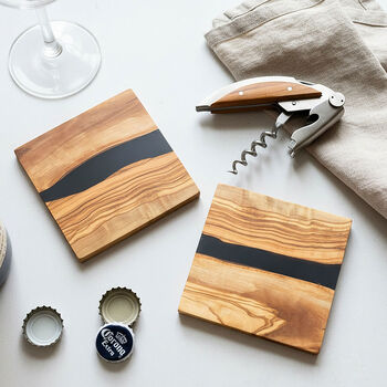 Olive Wood And Resin Coaster, 6 of 7