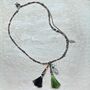 Picasso Beaded Tassel Charm Necklace, thumbnail 2 of 11