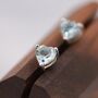 Natural Blue Topaz Stone Heart Stud Earrings, thumbnail 5 of 10