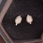 Pine Cone Stud Earrings In Sterling Silver, thumbnail 6 of 12