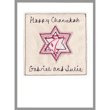 Personalised Embroidered Bat Mitzvah Card For Girl, 6 of 12