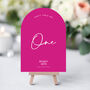 Pink Curved Welcome Sign, Modern Bright Wedding, thumbnail 6 of 7