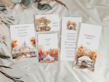 Autumn Bell Tent Wedding Invitations, 5 of 5