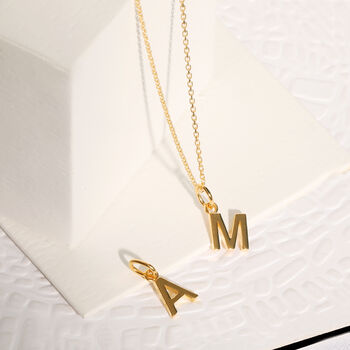 18ct Gold Vermeil Initial Charm Necklace, 2 of 7