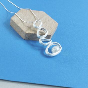 Sterling Silver Abstract Pearl Pendant, 2 of 6