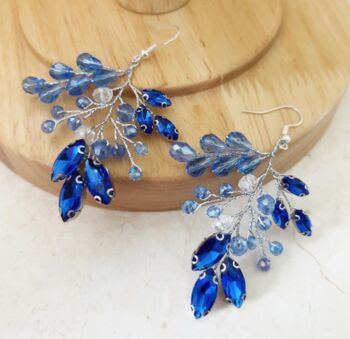 Blue Crystal Statement Earrings, 3 of 4