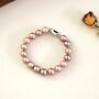 Sienna Purple Silver Pearl Ball Ombre Charm Lock Gift Bracelet, thumbnail 3 of 4