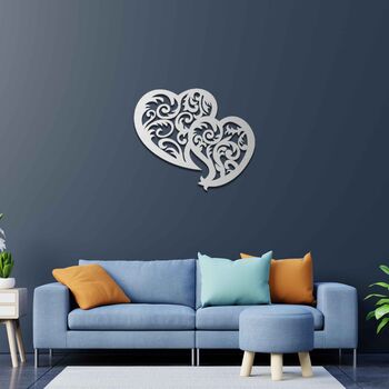 Modern Wooden Hearts Wall Art: Love Home Decor, 6 of 8