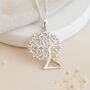 Personalised Sterling Silver Tree Of Life Pendant With Gold Hare, thumbnail 2 of 8