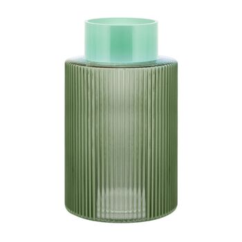 Glass Vase Groove Design Large In Two Tone Colourway, 6 of 7