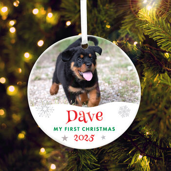 Pet Photo Ceramic Disc Hanging Decoration Bauble + Gift Box, 6 of 6