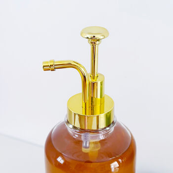 Clear Glass Syrup Bottle With Gold Pump Dispenser, 3 of 8