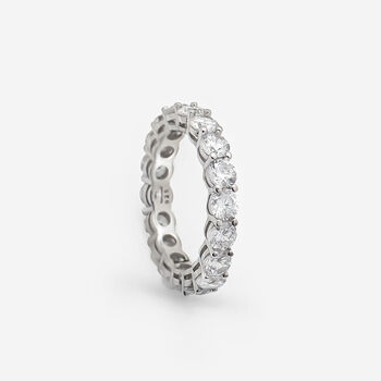Round Cubic Zirconia Ring For Women In Sterling Silver, 2 of 4