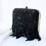 Black Square Feather Clutch, thumbnail 1 of 2