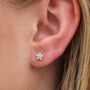 7mm Sterling Silver Pearl Daisy Stud Earrings, thumbnail 1 of 7